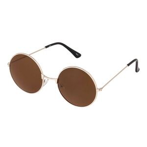 Round Sunglasses | Brown and Gold